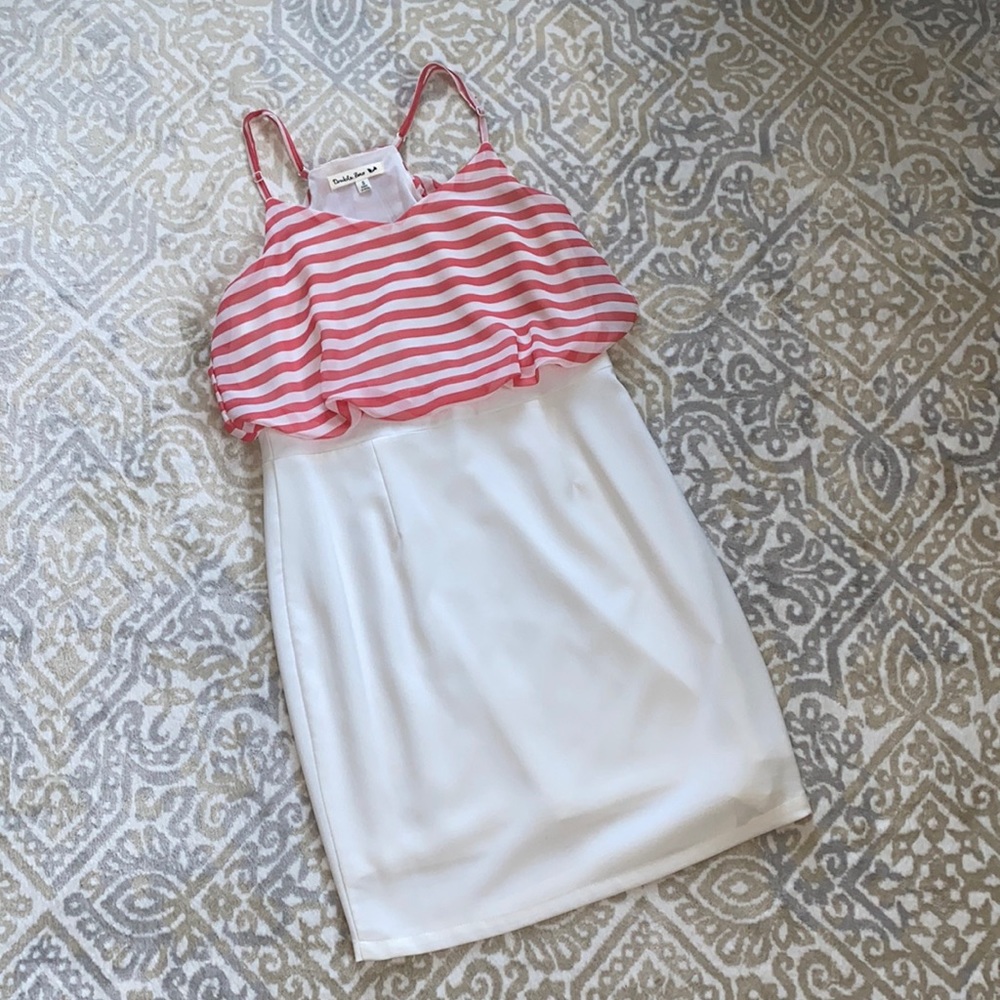 Pink and White Blouson Dress